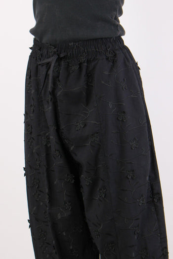 Pantalone Barrel Fiore 3d Nero - 7
