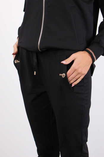 Pantalone Felpa Clip Logo Nero - 6