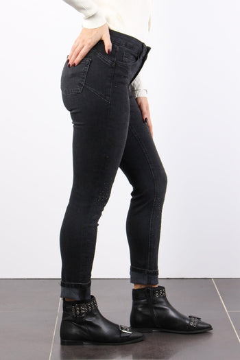 Jeans Monroe Gamba Strass Denim Grey Match - 4