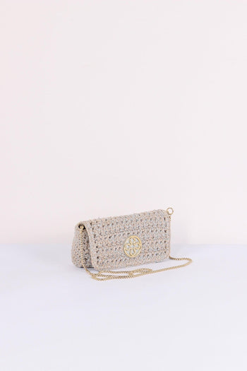 Greta Pochette Crochet Laminat Argento - 7