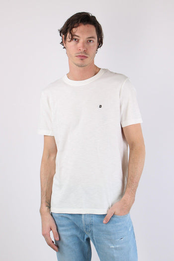 T-shirt Cotone Fiammato Logo Alabastro - 2