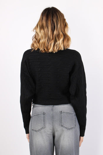 Maglia Treccia Cropped Nero - 3