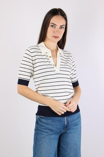 Polo Manica Corta Riga White/blue - 7