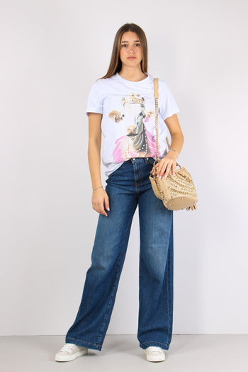 T-shirt Stampa Mucca Corona Bianco Ottico - 5