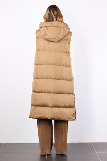 Zimino Gilet Lungo Bottoni Nocciola - 3