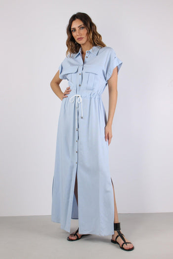 Abito Lungo Coulisse Celeste - 2
