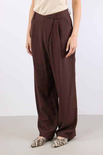 Pantalone Abbottonatura Asimme Cioccolato - 3