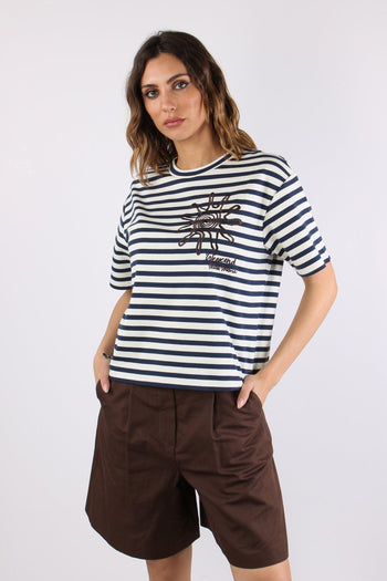 Sabato T-shirt Cotone Ricami Off White - 2