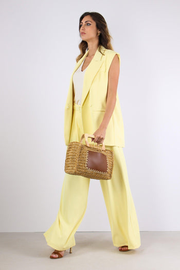 Pantalone Pences Fluido Cintur Giallo Banana - 5