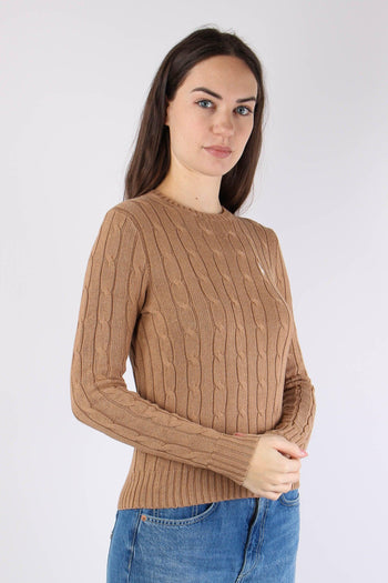 Pullover Trecce Cotone Camel Melange - 6