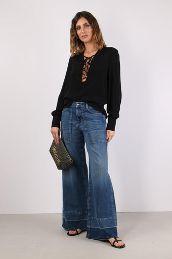 Cyrill Blusa Lacci Manica Lunga Black - 5