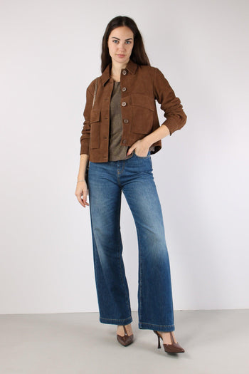 Top Smanicato Ricami Lurex Tortora - 4
