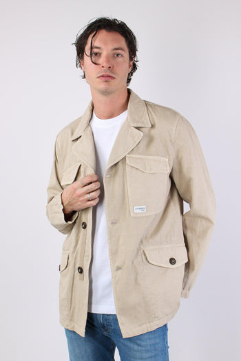 Feel Jacket Gabardina Bottoni Beige - 3