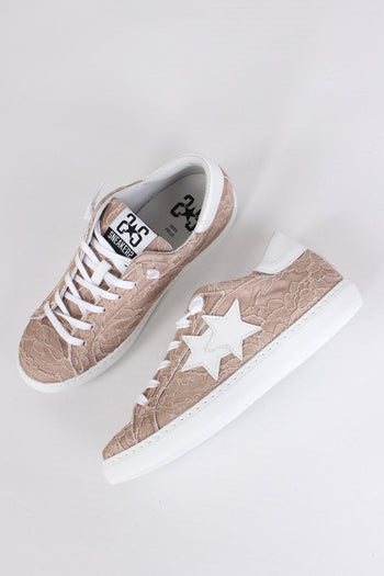 Sneakers Low Inserto Pizzo Marrone/bianco - 2