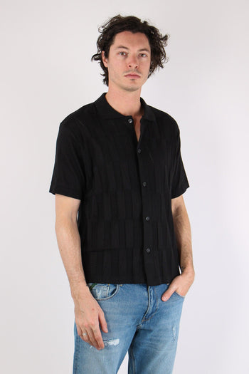 Camicia Lavorata Triangoli Nero - 6