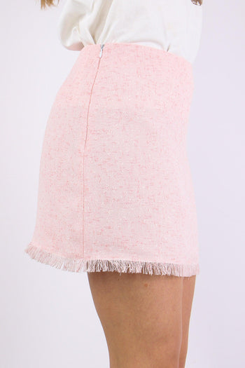 Minigonna Effetto Boucle Rosa - 8