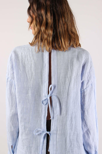 Camicia Lino Retro Fiocchi Azzurro - 8