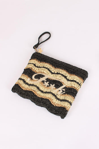 Pochette Paglia Riga Nero - 5