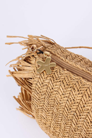 Pochetta Paglia Frange Beige - 8