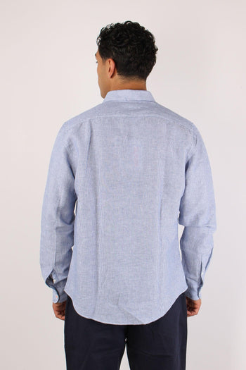 Camicia Misto Lino Riga Navy - 5