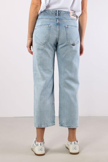 Denim Scritta Perline Denim Chiaro - 4