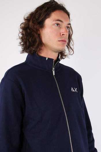 Maglia Cotone Full Zip Navy Blue - 7