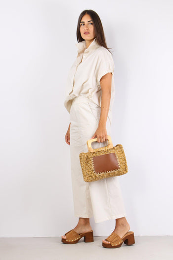 Pantalone Popeline Palazzo Ghiaccio - 5