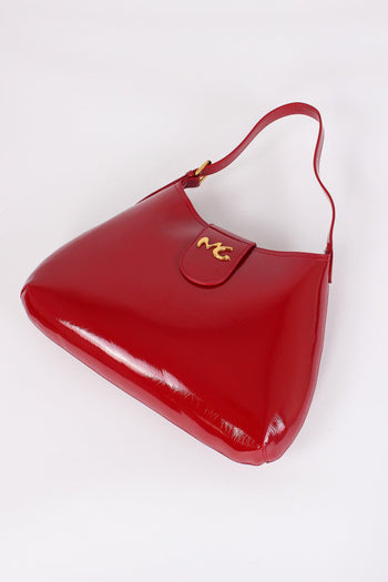 Borsa Mezzaluna Media Vernice Rosso Cheri - 4