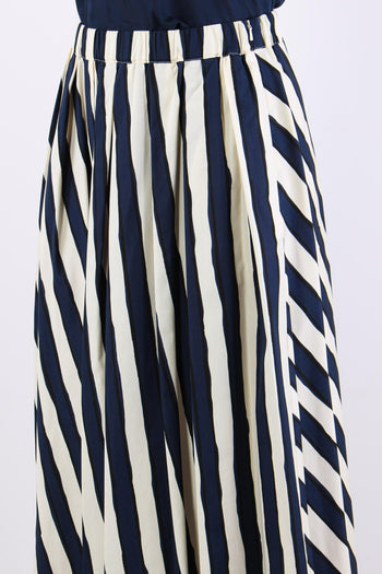 Uomo Gonna Cotone Riga Bianco/blu - 7