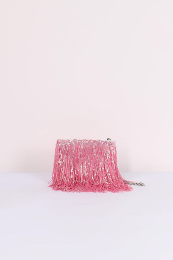 Pochette Paillettes Frange Pink - 3