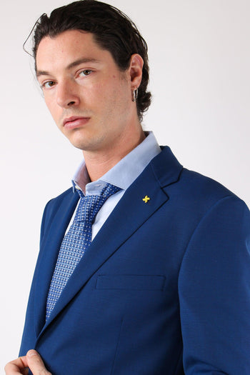 Abito Misto Lana Slim Blu Aperto - 8