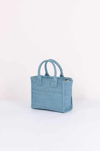 Mini Shopping Beach Rafia Light Blue - 2