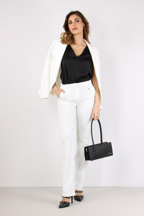 Krizia Pantalone Palazzo Lin Pink Tin