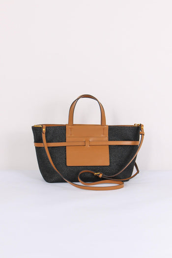 Belty Shopping Mini Rafia Nero/cuoio - 3