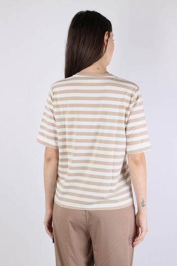 T-shirt Riga Scollo V White/almond - 4