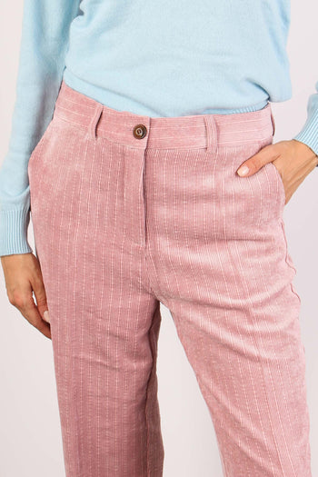 Pantalone Velluto Coste Rosa - 7