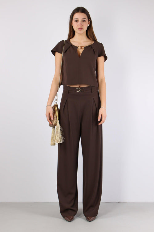 Capucine Top Corto Placca Chocolate