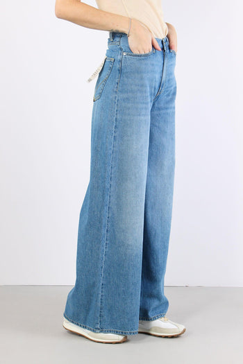 Denim Wide Misto Lino Denim Chiaro - 6