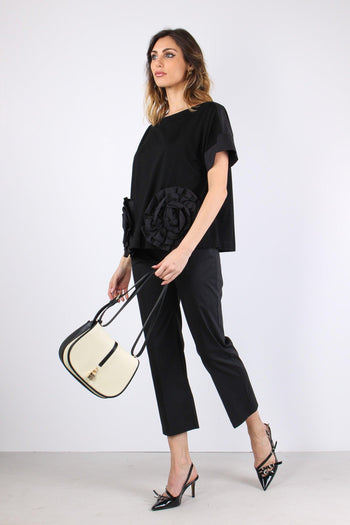 T-shirt Tasche Fiore Nero - 4