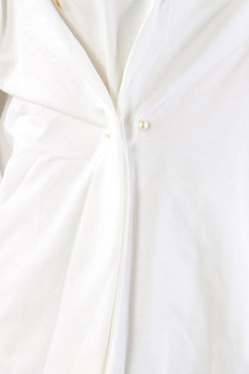 T-shirt Over Ripresa Spilla Panna - 8