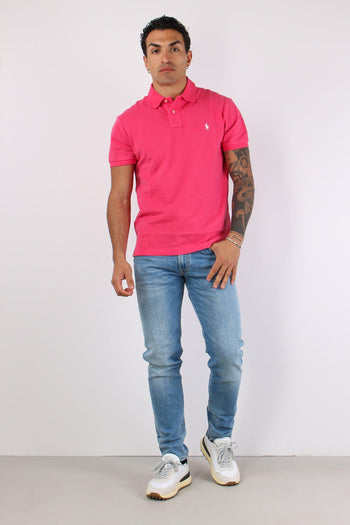 Polo Slim Fit Mesh Hot Pink - 2