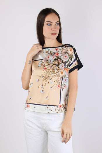 T-shirt Inserto Fantasia Blu/bloom - 3