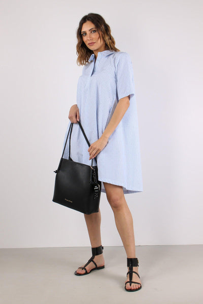 Abito Trapezio Riga Strass Azzurro