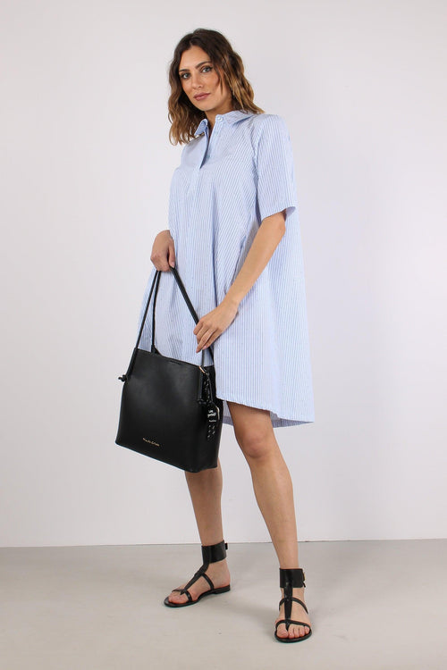 Abito Trapezio Riga Strass Azzurro