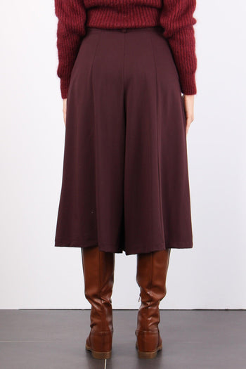 Gonna Pieghe Fresco Lana Vino - 3