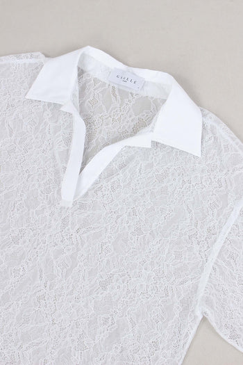 Polo Manica Corta Pizzo Bianco - 4