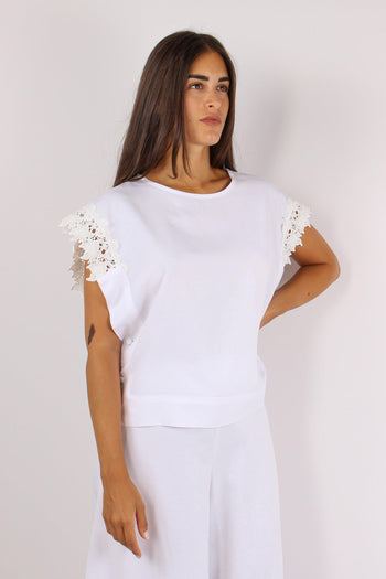 T-shirt Squadrata Macrame Bianco - 6