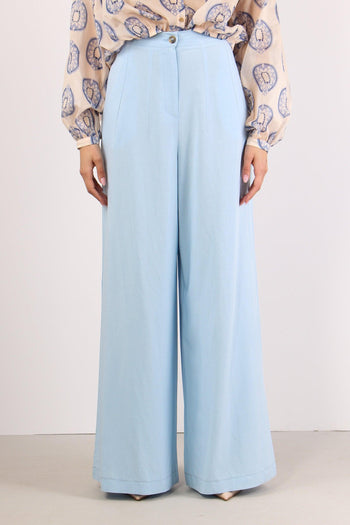 Pantalone Palazzo Misto Viscos Polvere - 2