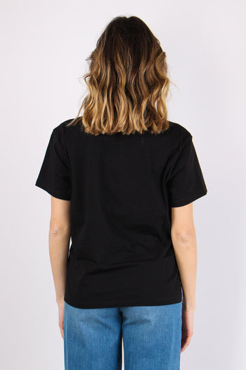 T-shirt Stampa Strass Nero Panther - 4
