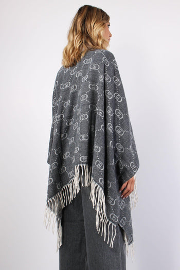 Poncho Frange Maxi Logo Grey Cloud - 5